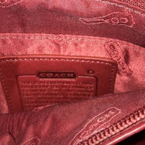 Genuine Coach red leather pouch